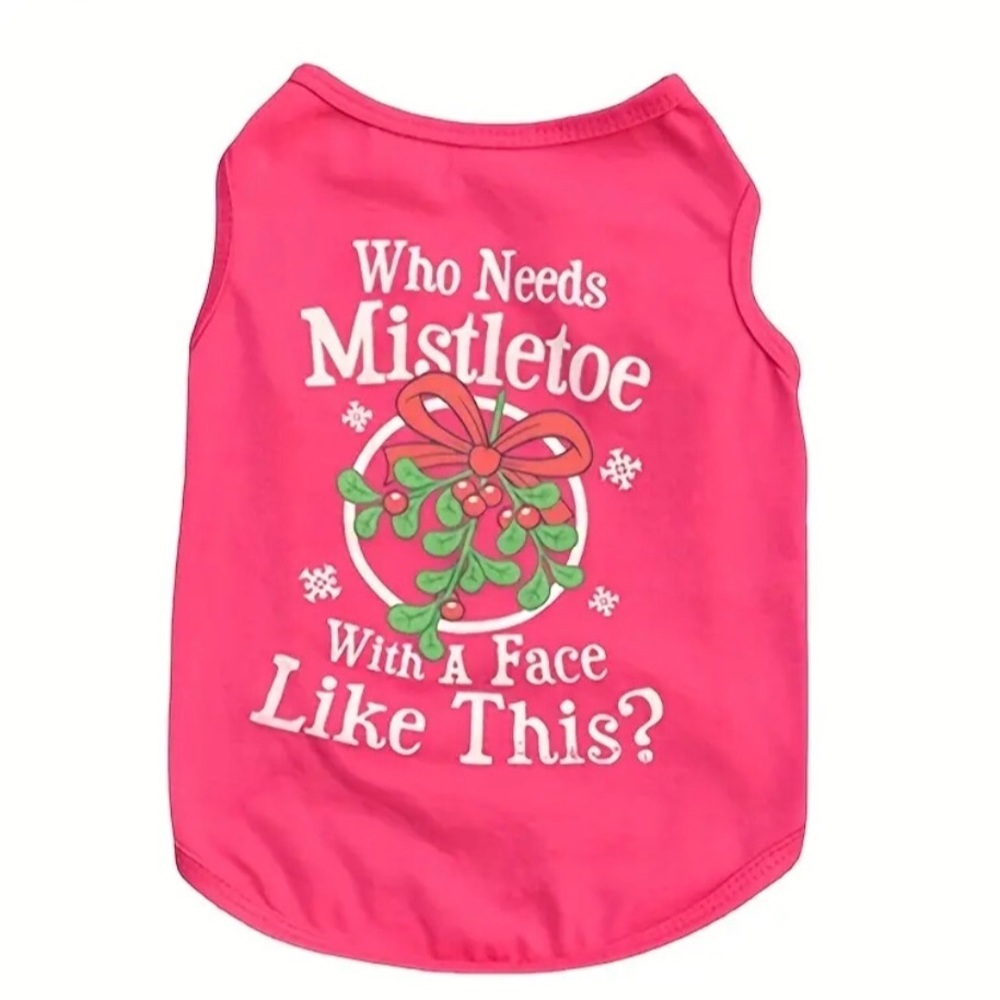 Who Needs Mistletoe With A Face Like This Pink Christmas Dog Shirt
